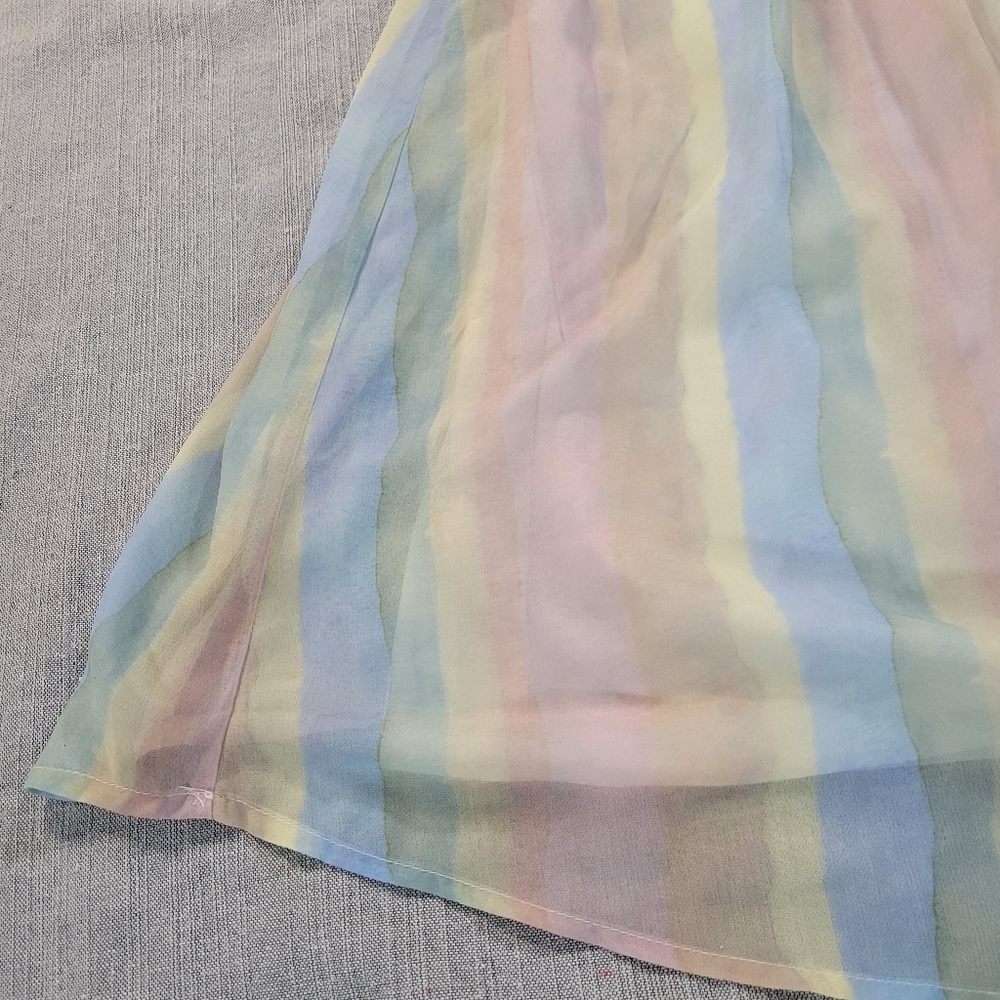 Andree By Unit Small Womens Dress Pastel Rainbow Flutter Sleeve Flowy EUC - Picture 3 of 13